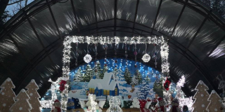 Winter photo zone in the zoo